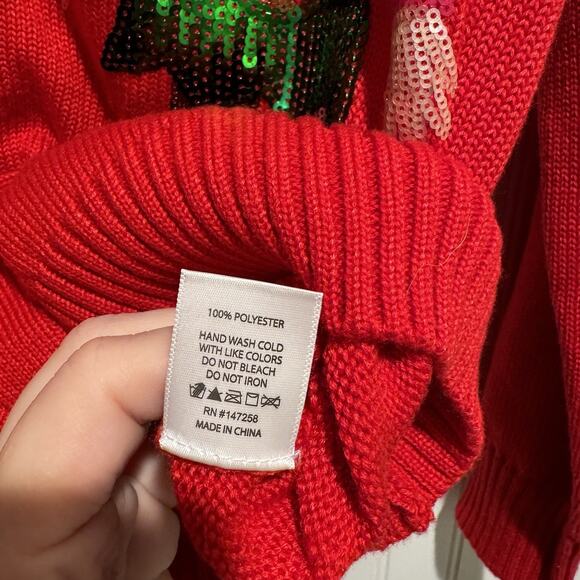 Simply Southern Sequined Christmas Elf Cardigan Sweater NEW Size XL - Picture 6 of 7